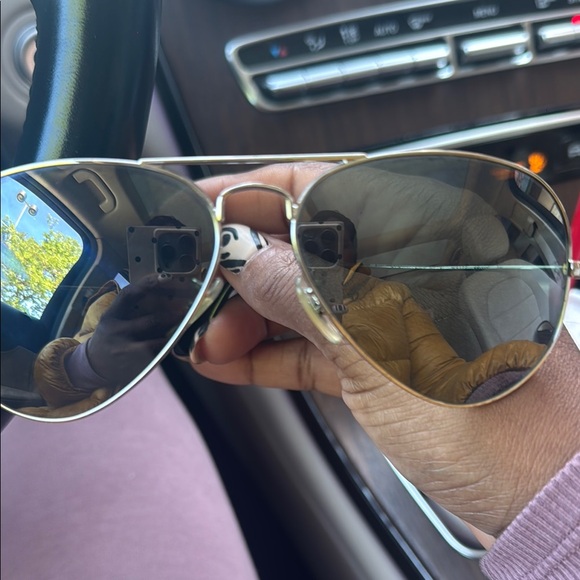 Ray-Ban Gold Aviator Sunglasses main image 4